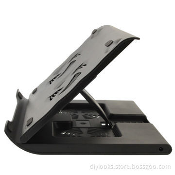 HH-S1001 Metal Feels Design Powerful Laptop USB Cooler Pad (Black)